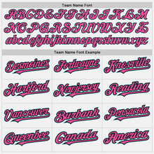 Load image into Gallery viewer, Custom White Black Pinstripe Teal-Pink Authentic Two Tone Baseball Jersey
