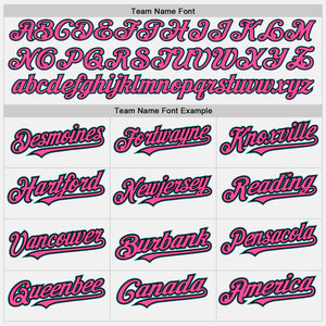 Custom White Black Pinstripe Teal-Pink Authentic Two Tone Baseball Jersey
