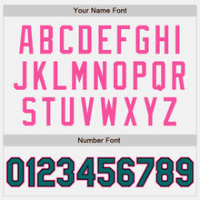 Load image into Gallery viewer, Custom White Black Pinstripe Teal-Pink Authentic Two Tone Baseball Jersey
