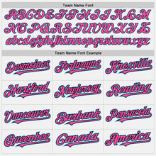 Charger l&#39;image dans la galerie, Custom White Black Pinstripe Sky Blue-Pink Authentic Two Tone Baseball Jersey
