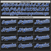 Load image into Gallery viewer, Custom Black Royal Pinstripe White Authentic Two Tone Baseball Jersey
