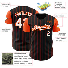 Load image into Gallery viewer, Custom Black Orange Pinstripe White Authentic Two Tone Baseball Jersey
