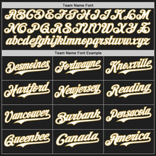 Load image into Gallery viewer, Custom Black Old Gold Pinstripe White Authentic Two Tone Baseball Jersey
