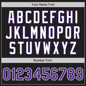Custom Black Purple Pinstripe White Authentic Two Tone Baseball Jersey