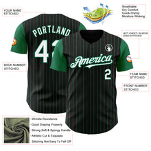 Load image into Gallery viewer, Custom Black Kelly Green Pinstripe White Authentic Two Tone Baseball Jersey

