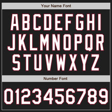 Load image into Gallery viewer, Custom Black Crimson Pinstripe White Authentic Two Tone Baseball Jersey
