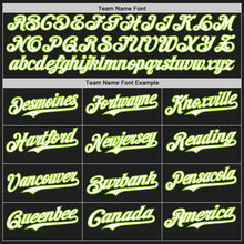 Load image into Gallery viewer, Custom Black Neon Green Pinstripe White Authentic Two Tone Baseball Jersey
