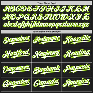 Custom Black Neon Green Pinstripe White Authentic Two Tone Baseball Jersey