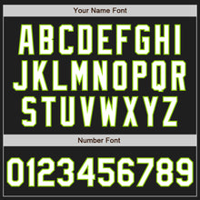 Load image into Gallery viewer, Custom Black Neon Green Pinstripe White Authentic Two Tone Baseball Jersey
