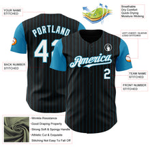 Load image into Gallery viewer, Custom Black Panther Blue Pinstripe White Authentic Two Tone Baseball Jersey
