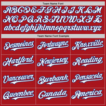 Load image into Gallery viewer, Custom Red Royal Pinstripe White Authentic Two Tone Baseball Jersey
