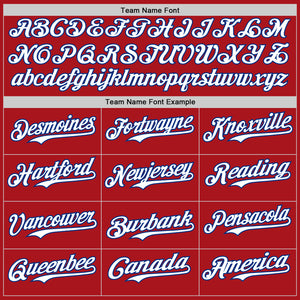 Custom Red Royal Pinstripe White Authentic Two Tone Baseball Jersey