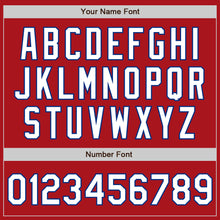 Load image into Gallery viewer, Custom Red Royal Pinstripe White Authentic Two Tone Baseball Jersey
