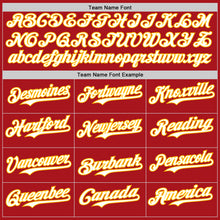 Load image into Gallery viewer, Custom Red Gold Pinstripe White Authentic Two Tone Baseball Jersey
