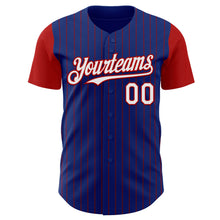 Charger l&#39;image dans la galerie, Custom Royal Red Pinstripe White Authentic Two Tone Baseball Jersey
