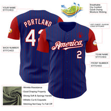 Charger l&#39;image dans la galerie, Custom Royal Red Pinstripe White Authentic Two Tone Baseball Jersey

