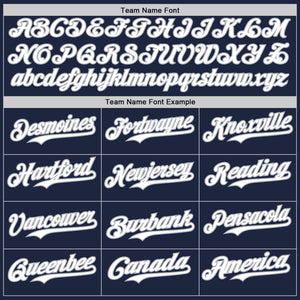Custom Navy Gray Pinstripe White Authentic Two Tone Baseball Jersey