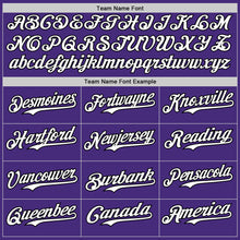 Load image into Gallery viewer, Custom Purple Black Pinstripe White Authentic Two Tone Baseball Jersey
