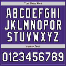 Load image into Gallery viewer, Custom Purple Black Pinstripe White Authentic Two Tone Baseball Jersey

