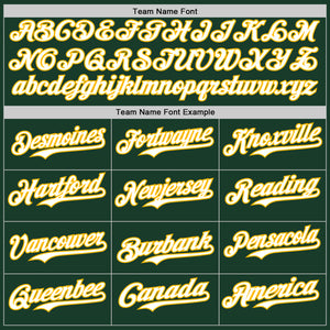 Custom Green Gold Pinstripe White Authentic Two Tone Baseball Jersey