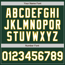 Load image into Gallery viewer, Custom Green Gold Pinstripe White Authentic Two Tone Baseball Jersey
