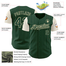 Load image into Gallery viewer, Custom Green Cream Pinstripe Cream Authentic Two Tone Baseball Jersey
