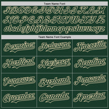 Load image into Gallery viewer, Custom Green Cream Pinstripe Cream Authentic Two Tone Baseball Jersey
