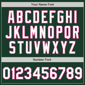 Custom Green Pink Pinstripe White Authentic Two Tone Baseball Jersey