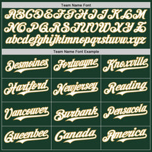 Load image into Gallery viewer, Custom Green Old Gold Pinstripe White Authentic Two Tone Baseball Jersey

