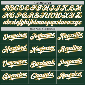 Custom Green Old Gold Pinstripe White Authentic Two Tone Baseball Jersey