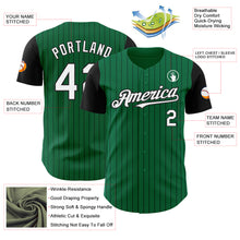 Load image into Gallery viewer, Custom Kelly Green Black Pinstripe White Authentic Two Tone Baseball Jersey
