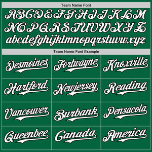 Custom Kelly Green Black Pinstripe White Authentic Two Tone Baseball Jersey