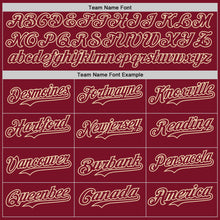 Load image into Gallery viewer, Custom Crimson Cream Pinstripe Cream Authentic Two Tone Baseball Jersey
