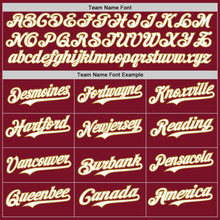 Load image into Gallery viewer, Custom Crimson Old Gold Pinstripe White Authentic Two Tone Baseball Jersey
