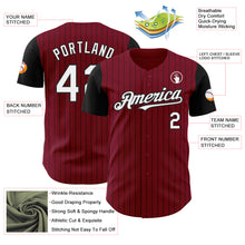 Laden Sie das Bild in den Galerie-Viewer, Custom Crimson Black Pinstripe White Authentic Two Tone Baseball Jersey
