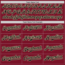 Laden Sie das Bild in den Galerie-Viewer, Custom Crimson Black Pinstripe Cream Authentic Two Tone Baseball Jersey
