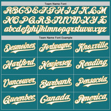 Charger l&#39;image dans la galerie, Custom Teal Old Gold Pinstripe White Authentic Two Tone Baseball Jersey
