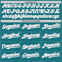 Load image into Gallery viewer, Custom Teal Gray Pinstripe White Authentic Two Tone Baseball Jersey
