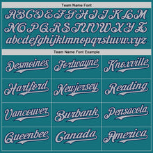 Charger l&#39;image dans la galerie, Custom Teal Navy Pinstripe Gray Authentic Two Tone Baseball Jersey
