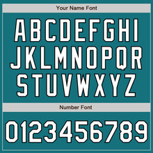 Load image into Gallery viewer, Custom Teal Black Pinstripe White Authentic Two Tone Baseball Jersey
