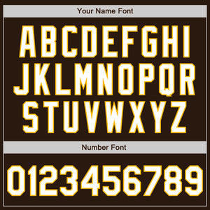 Custom Brown Gold Pinstripe White Authentic Two Tone Baseball Jersey