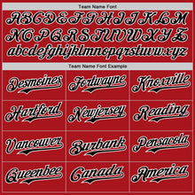 Load image into Gallery viewer, Custom Red Black Pinstripe White Authentic Two Tone Baseball Jersey
