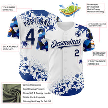 Laden Sie das Bild in den Galerie-Viewer, Custom White Navy Splatter Camo Two Tone Authentic Baseball Jersey
