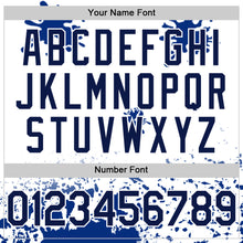 Laden Sie das Bild in den Galerie-Viewer, Custom White Navy Splatter Camo Two Tone Authentic Baseball Jersey
