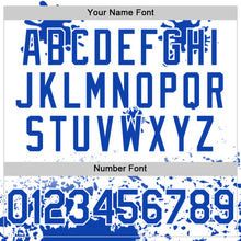 Charger l'image dans la galerie, Custom White Thunder Blue Splatter Camo Two Tone Authentic Baseball Jersey
