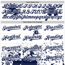 Charger l'image dans la galerie, Custom White Navy-Pink Splatter Camo Two Tone Authentic Baseball Jersey
