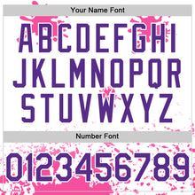 Load image into Gallery viewer, Custom White Purple Pink-Blue Splatter Camo Two Tone Authentic Baseball Jersey
