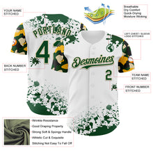 Load image into Gallery viewer, Custom White Green Cream-Yellow Splatter Camo Two Tone Authentic Baseball Jersey
