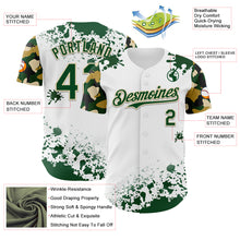 Load image into Gallery viewer, Custom White Green-Cream Splatter Camo Two Tone Authentic Baseball Jersey
