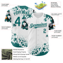 Load image into Gallery viewer, Custom White Teal Black-Gray Splatter Camo Two Tone Authentic Baseball Jersey
